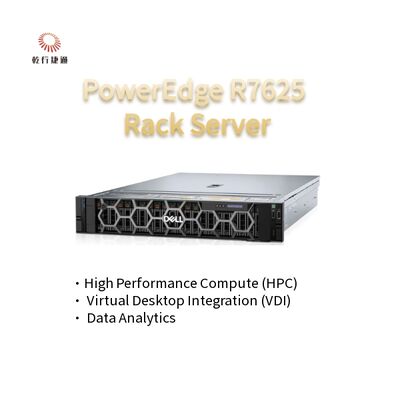 2U Two Socket PowerEdge R7625 Rack Server 4th Gen AMD EPYC™ Processors Up To 8x PCIe Gen5 Slots 12 X 2.5" SATA/SAS SSDs