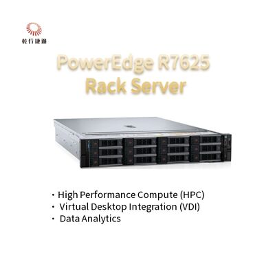 2U Two Socket PowerEdge R7625 Rack Server 4th Gen AMD EPYC™ Processors Up To 8x PCIe Gen5 Slots 12 X 2.5" SATA/SAS SSDs