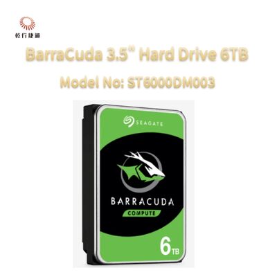 Seagate BarraCuda 3.5" Hard Drive 6TB Model No: ST6000DM003